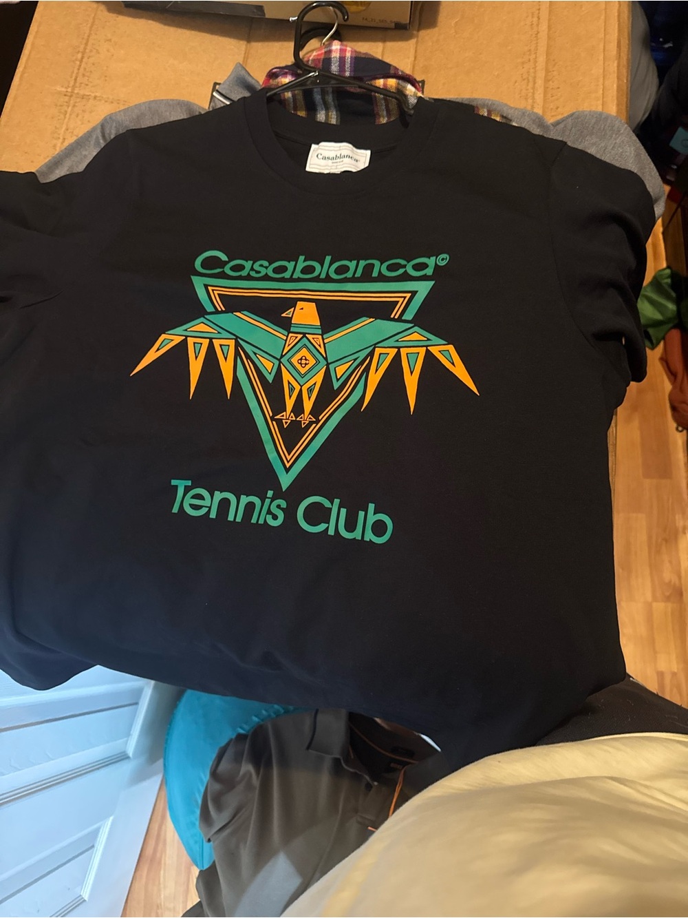 Casablanca Tennis Club Black Graphic Short Sleeve Tee - Picture 2 of 4